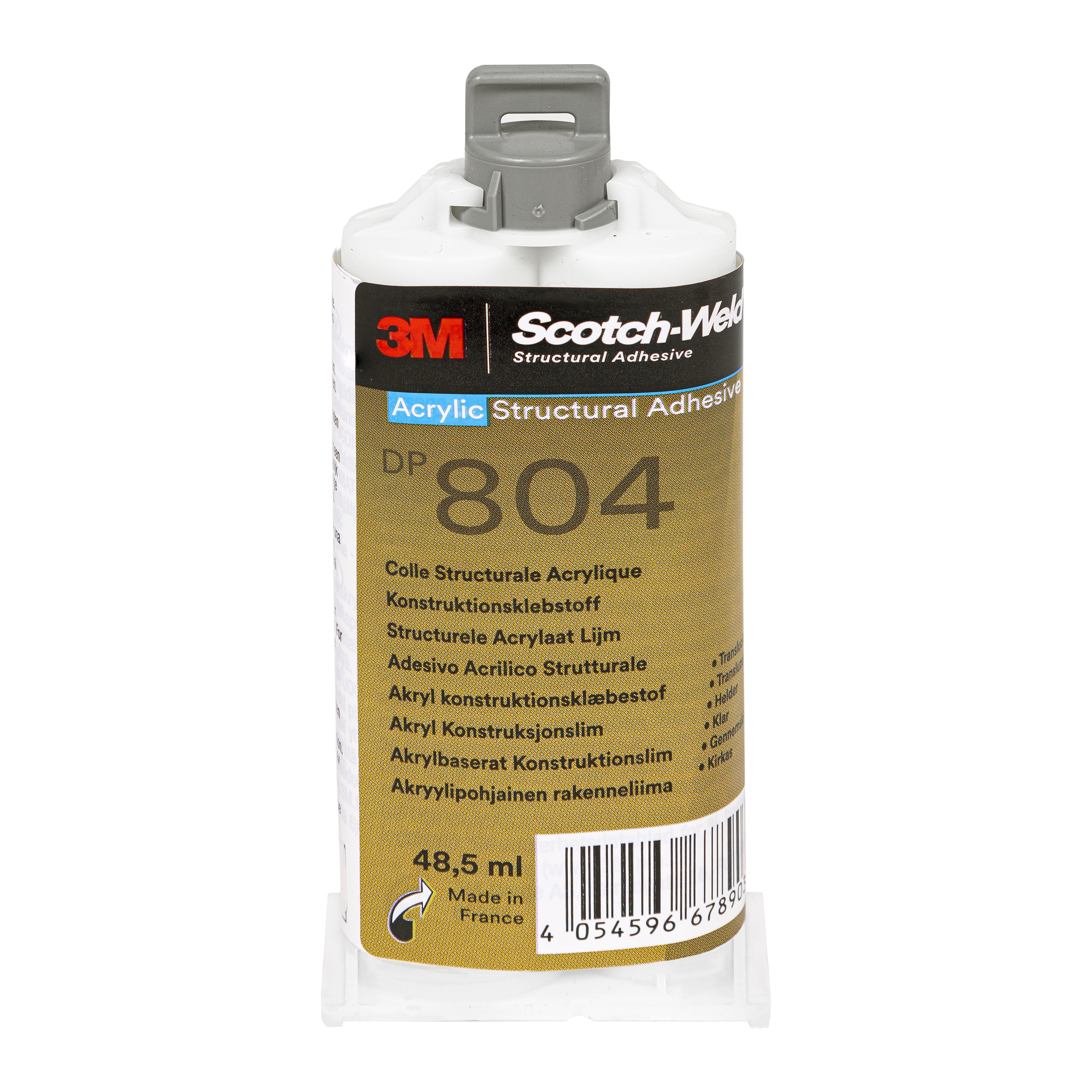 40800050 3M SCOTCH-WELD DP804 TRANSPARANT 48,5 ML DUBBELSPUIT ACRYLAATLIJM