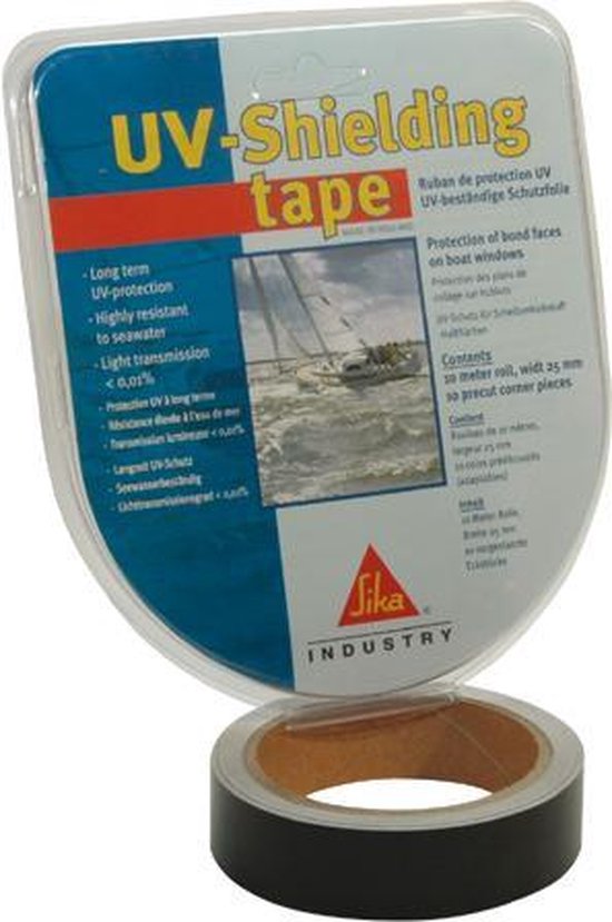 925355055 SIKA UV SHIELDING TAPE ZWART 50 MM UV BESCHERMENDE TAPE VOOR GLAS EN PC